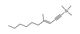 (E)-1-(trimethylsilyl)-4-methyl-3-decen-1-yne结构式
