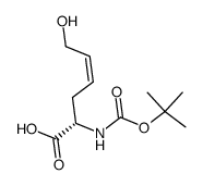 (S)-N-tert-butyloxycarbonyl-(Z-4-hydroxybut-2-enyl)glycine Structure