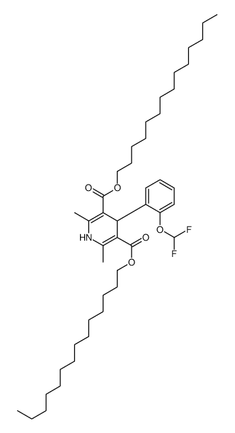 ditetradecyl 4-[2-(difluoromethoxy)phenyl]-2,6-dimethyl-1,4-dihydropyridine-3,5-dicarboxylate结构式