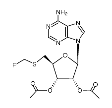 2',3'-Di-O-acetyl-5'-deoxy-5'-[(monofluoromethyl)thio]adenosine Structure