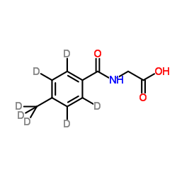 N-{[4-(2H3)Methyl(2H4)phenyl]carbonyl}glycine Structure