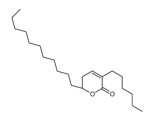 (S)-3-己基-5,6-二氢-6-十一烷基-2H-吡喃-2-酮结构式