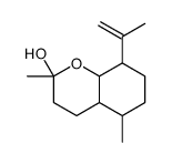 2,5-dimethyl-8-prop-1-en-2-yl-3,4,4a,5,6,7,8,8a-octahydrochromen-2-ol结构式
