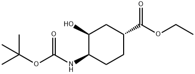 (1R,3S,4R)-4-{[(叔丁氧基)羰基]氨基}-3-羟基环己烷-1-羧酸乙酯结构式