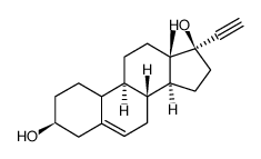 (17α)-19-Norpregn-5-en-20-yne-3,17-diol结构式