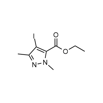 4-碘-1,3-二甲基-1H-吡唑-5-甲酸乙酯结构式