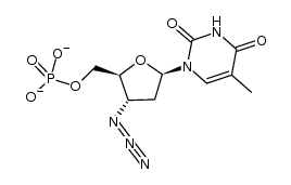 ((2S,3S,5R)-3-azido-5-(5-methyl-2,4-dioxo-3,4-dihydropyrimidin-1(2H)-yl)tetrahydrofuran-2-yl)methyl phosphate结构式