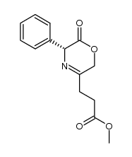 3-(6-oxo-5R-phenyl-5,6-dihydro-2H-[1,4]oxazin-3-yl)propanoic acid methyl ester结构式