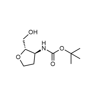 N-[(2S,3S)-2-(羟甲基)四氢呋喃-3-基]氨基甲酸叔丁酯结构式