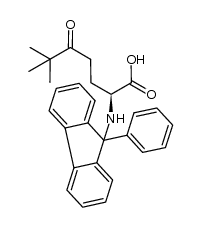 (S)-6,6-dimethyl-5-oxo-2-((9-phenyl-9H-fluoren-9-yl)amino)heptanoic acid结构式