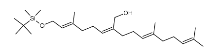 (E,Z,E)-1-tert-Butyldimethylsilyloxy-7-hydroxymethyl-3,11,15-trimethylhexadecatetra-2,6,10,14-ene结构式