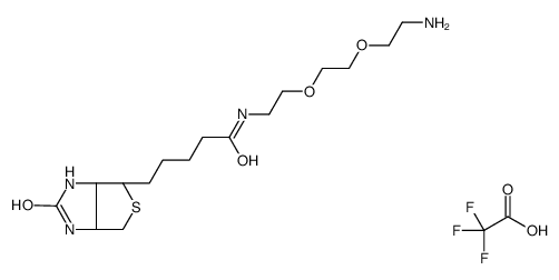 5-[(3aS,4S,6aR)-2-oxo-1,3,3a,4,6,6a-hexahydrothieno[3,4-d]imidazol-4-yl]-N-[2-[2-(2-aminoethoxy)ethoxy]ethyl]pentanamide,2,2,2-trifluoroacetic acid Structure