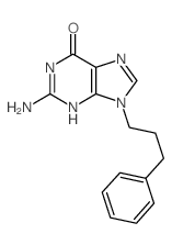 6H-Purin-6-one,2-amino-1,9-dihydro-9-(3-phenylpropyl)- Structure