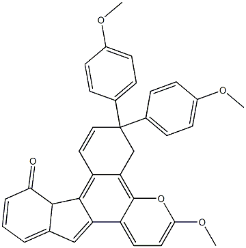 6-甲氧基-3,3-双(4-甲氧苯基)苯并[H]茚[2,1-F]苯并哌喃-13(3H)-酮结构式