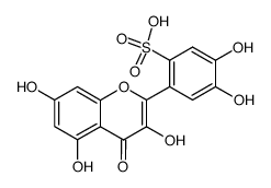 4,5-Dihydroxy-2-(3,5,7-trihydroxy-4-oxo-4H-1-benzopyran-2-yl)benzenesulfonic acid结构式