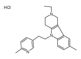 2-ethyl-8-methyl-5-[2-(6-methylpyridin-3-yl)ethyl]-3,4-dihydro-1H-pyrido[4,3-b]indole,hydrochloride结构式