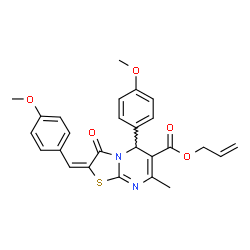 allyl 2-(4-methoxybenzylidene)-5-(4-methoxyphenyl)-7-methyl-3-oxo-2,3-dihydro-5H-[1,3]thiazolo[3,2-a]pyrimidine-6-carboxylate structure