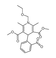 methyl 1-(ethoxymethyl)-2,6-dimethyl-4-(2'-nitrophenyl)-1,4-dihydropyridine-3,5-dicarboxylate结构式