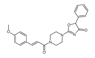 2-[4-[3-(4-methoxyphenyl)prop-2-enoyl]piperazin-1-yl]-5-phenyl-1,3-oxazol-4-one结构式