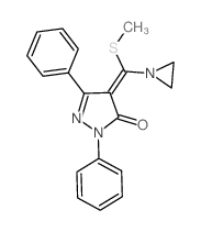(4E)-4-(aziridin-1-yl-methylsulfanyl-methylidene)-2,5-diphenyl-pyrazol-3-one Structure