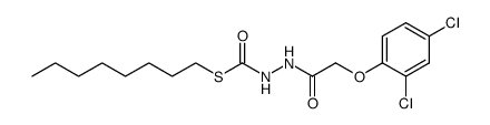 N'-[2-(2,4-Dichloro-phenoxy)-acetyl]-hydrazinecarbothioic acid S-octyl ester结构式