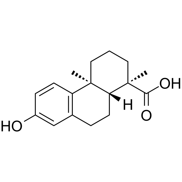 13-Hydroxy-8,11,13-podocarpatrien-18-oic acid structure