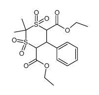 2,2-dimethyl-1,1,3,3-tetraoxo-5-phenyl-1λ6,3λ6-[1,3]dithiane-4,6-dicarboxylic acid diethyl ester结构式