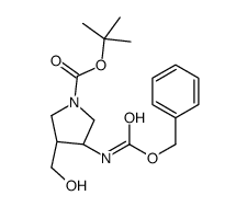 (3R)-3-{[(苄氧基)羰基]氨基}-4-(羟基甲基)吡咯烷-1-羧酸叔丁酯结构式