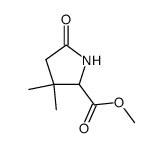 3,3-dimethyl-5-oxo-pyrrolidine-2-carboxylic acid methyl ester结构式