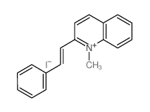 Quinolinium, 1-methyl-2-(2-phenylethenyl)-, iodide (1:1) Structure