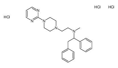 N-methyl-1,2-diphenyl-N-[2-(4-pyrimidin-2-ylpiperazin-1-yl)ethyl]ethanamine,trihydrochloride Structure