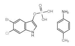 5-溴-6-氯-3-吲哚磷酸酯,对甲苯胺盐结构式