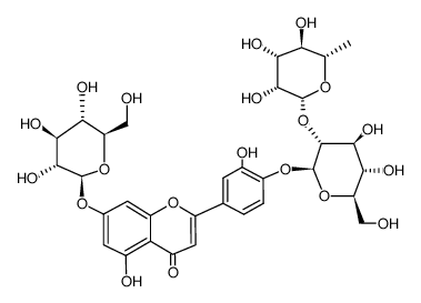 Genistein 7-O-beta-D-glucopyranoside-4'-O-[alpha-L-rhamnopyranosyl-(1->2)-beta-D-glucopyranoside] structure