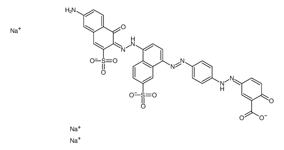 5-[[4-[[4-[(6-Amino-1-hydroxy-3-sulfo-2-naphthalenyl)azo]-7-sulfo-1-naphthalenyl]azo]phenyl]azo]-2-hydroxybenzoic acid trisodium salt structure