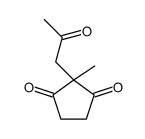 2-methyl-2-(2-oxopropyl)cyclopentane-1,3-dione结构式