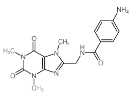 Benzamide,4-amino-N-[(2,3,6,7-tetrahydro-1,3,7-trimethyl-2,6-dioxo-1H-purin-8-yl)methyl]- structure