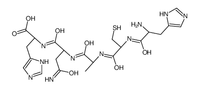(2S)-2-[[(2S)-4-amino-2-[[(2S)-2-[[(2R)-2-[[(2S)-2-amino-3-(1H-imidazol-5-yl)propanoyl]amino]-3-sulfanylpropanoyl]amino]propanoyl]amino]-4-oxobutanoyl]amino]-3-(1H-imidazol-5-yl)propanoic acid Structure