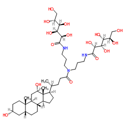 (3a,5b,12a)-N,N-双[3-(D-葡萄糖酰氨基)丙基]-3,12-二羟基胆甾烷-24-胺结构式