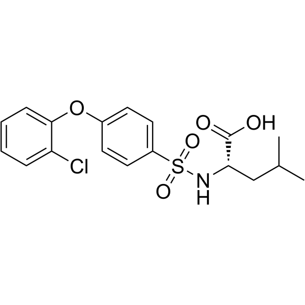 ((4-(2-Chlorophenoxy)phenyl)sulfonyl)leucine Structure