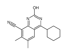 4-cyclohexyl-6,7-dimethyl-2-oxo-3H-quinazoline-8-carbonitrile结构式