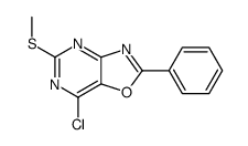 7-chloro-5-methylsulfanyl-2-phenyl-[1,3]oxazolo[4,5-d]pyrimidine结构式