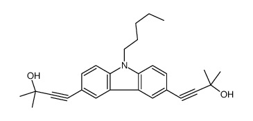 4-[6-(3-hydroxy-3-methylbut-1-ynyl)-9-pentylcarbazol-3-yl]-2-methylbut-3-yn-2-ol Structure