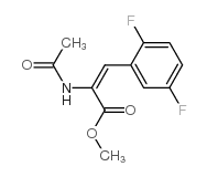 2-乙酰基氨基-3-(2,5-二氟苯基)丙烯酸甲酯结构式