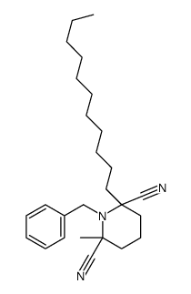 1-benzyl-2-methyl-6-undecylpiperidine-2,6-dicarbonitrile结构式
