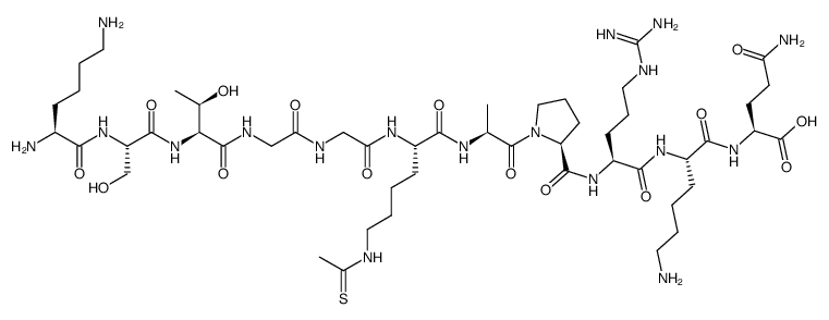 H2N-KSTGGK(N6-thioacetyl)APRKQ-OH Structure