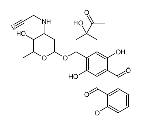2-[[6-[(3-acetyl-3,5,12-trihydroxy-10-methoxy-6,11-dioxo-2,4-dihydro-1H-tetracen-1-yl)oxy]-3-hydroxy-2-methyloxan-4-yl]amino]acetonitrile Structure