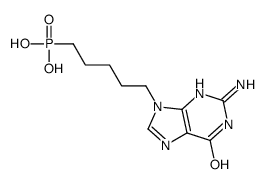5-(2-amino-6-oxo-3H-purin-9-yl)pentylphosphonic acid Structure
