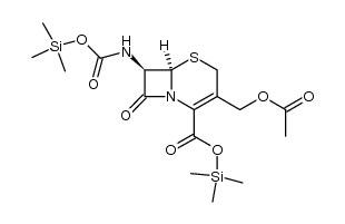 (6R,7R)-Trimethylsilyl 7-[((Trimethylsilyl)oxy)carbonyl]-amino-3-acetoxymethylceph-3-em-4-carboxylate结构式