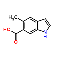 5-甲基-1H-吲哚-6-羧酸结构式