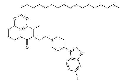 十八酸3-[2-[4-(6-氟-1,2-苯并恶唑-3-基)-1-哌啶基]乙基]-6,7,8,9-四氢-2-甲基-4-氧代-4H-吡啶并[1,2-a]嘧啶-9-酯结构式